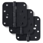 Miseno 4 x 4 Plain Bearing 5/8" Radius Corner Door Hinge - Pack of 3 Matte Black