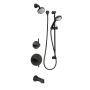 Miseno Mia Pressure Balanced Shower System with 1.8 GPM Rain Shower Head, Hand Shower, Slide Bar, Tub Spout, and Standard Shower Arm Flat Black