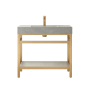Miseno Funes 36" Free Standing Single Basin Vanity Set with Cabinet and Stone Vanity Top Brushed Gold / Gray