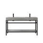 Miseno Funes 60" Free Standing Double Basin Vanity Set with Cabinet and Stone Vanity Top Matte Black / Gray