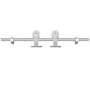Miseno 96" Single Roller Round Rod Barn Door Hardware Kit Stainless Steel