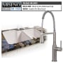 Miseno Kitchen Combo - 33" Double Basin Undermount Cast Iron Kitchen Sink with 60/40 Split and Pullout Spray Kitchen Faucet White / Stainless Steel