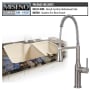 Miseno Kitchen Combo - 33" Double Basin Undermount Cast Iron Kitchen Sink with 60/40 Split and Pullout Spray Kitchen Faucet Biscuit / Stainless Steel
