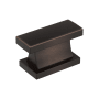 Miseno Palmetto 1-7/16 Inch Rectangular Cabinet Knob - Pack of 10 Brushed Oil Rubbed Bronze