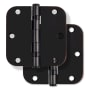 Miseno 3-1/2 x 3-1/2 Ball Bearing 5/8" Radius Corner Door Hinge - Pair Oil Rubbed Bronze