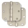 Miseno 3-1/2 x 3-1/2 Ball Bearing 5/8" Radius Corner Door Hinge - Pair Satin Nickel
