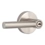 Miseno Elkton Round Rod Single Cylinder Keyed Entry Door Lever Set Satin Nickel