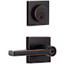Miseno Lorton Flat Bar Single Cylinder Keyed Entry Door Lever Set and Deadbolt Combo Pack Oil Rubbed Bronze