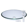 Miseno Oval 20" Tempered Glass Vessel Bathroom Sink Polished Chrome Drain