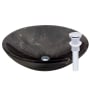 Miseno Circular 17" Marble Vessel Bathroom Sink Polished Chrome Drain