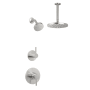Miseno Mia Pressure Balanced Shower System with 2.0 GPM Rain Shower Heads, Ceiling Mounted and Standard Shower Arms - Rough-In Valves Included Brushed Nickel