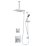 Miseno Elysa Pressure Balanced Shower System with 2.0 GPM Rain Shower Head, Hand Shower, Slide Bar, and Ceiling Mounted Shower Arm - Rough-In Valves Included Polished Chrome