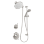 Miseno Bella Pressure Balanced Shower System with 1.8 GPM Rain Shower Head, Hand Shower, Slide Bar, and Standard Shower Arm - Rough-In Valves Included Brushed Nickel
