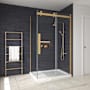 Miseno Bel 78-3/4" High x 31-1/8" Wide Shower Door Replacement Glass Gold