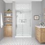 Miseno Bel 81-1/2" High x 48" Wide Sliding Frameless Shower Door with Clear Glass - Includes Base Satin Nickel