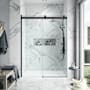 Miseno Bel 81-1/2" High x 60" Wide Sliding Frameless Shower Door with Clear Glass - Includes Base Oil Rubbed Bronze