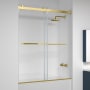 Miseno Spezia 60" High x 60" Wide Bypass Frameless Tub Door with Clear Glass Brushed Gold