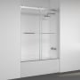 Miseno Spezia 60" High x 60" Wide Bypass Frameless Tub Door with Clear Glass Brushed Nickel