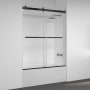 Miseno Spezia 60" High x 60" Wide Bypass Frameless Tub Door with Clear Glass Matte Black