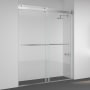 Miseno Spezia 76" High x 64" Wide Bypass Frameless Shower Door with Clear Glass Brushed Nickel