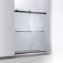 Miseno Spezia 76" High x 64" Wide Bypass Frameless Shower Door with Clear Glass Matte Black