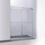 Miseno Spezia 76" High x 64" Wide Bypass Frameless Shower Door with Clear Glass Polished Chrome