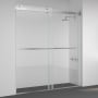 Miseno Spezia 76" High x 68" Wide Bypass Frameless Shower Door with Clear Glass Brushed Nickel