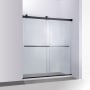Miseno Spezia 76" High x 68" Wide Bypass Frameless Shower Door with Clear Glass Matte Black