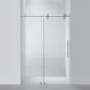 Miseno Villena 78" High x 52" Wide Sliding Frameless Shower Door with Clear Glass Brushed Nickel