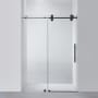 Miseno Villena 78" High x 52" Wide Sliding Frameless Shower Door with Clear Glass Matte Black