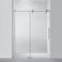 Miseno Villena 78" High x 60" Wide Sliding Frameless Shower Door with Clear Glass Brushed Nickel