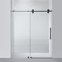 Miseno Villena 78" High x 68" Wide Sliding Frameless Shower Door with Clear Glass Matte Black