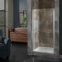 Miseno Pivot 72" High x 22-1/2 - 24-1/2" Wide Hinged Frameless Shower Door with 1/4" Clear Glass Brushed Nickel