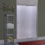 Miseno Suave 69" High x 36-42" Wide Hinged Framed Shower Door with 1/4" Pattern Glass Brushed Nickel