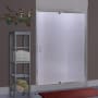 Miseno Suave 69" High x 42-48" Wide Hinged Framed Shower Door with 1/4" Pattern Glass Brushed Nickel
