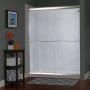 Miseno Suave 72" High x 58-60" Wide Sliding Framed Shower Door with 1/4" Clear Glass Brushed Nickel