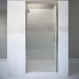 Miseno Sway 76" High x 24" Wide Hinged Frameless Shower Door with Clear Glass Brushed Nickel