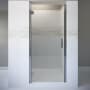 Miseno Sway 76" High x 24" Wide Hinged Frameless Shower Door with Clear Glass Chrome
