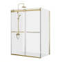Miseno Spezia 76" High x 64" Wide x 35" Deep Sliding Frameless Shower Enclosure with Clear Glass Brushed Gold
