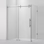 Miseno Villena 78" High x 60" Wide x 36" Deep Sliding Frameless Shower Enclosure with Clear Glass Brushed Nickel