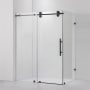 Miseno Villena 78" High x 60" Wide x 36" Deep Sliding Frameless Shower Enclosure with Clear Glass Matte Black