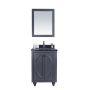 Miseno Odyssey 24" Free Standing Single Basin Vanity Set with Cabinet and Vanity Top Grey / Black Wood