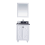 Miseno Odyssey 24" Free Standing Single Basin Vanity Set with Cabinet and Vanity Top White / Black Wood