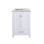 Miseno Wilson 24" Free Standing Single Basin Vanity Set with Cabinet and Solid Surface Vanity Top White / Matte White