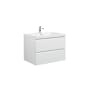 Miseno Aurora 24" Wall Mounted Single Basin Vanity Set with Cabinet and Acrylic Vanity Top Glossy Polar White