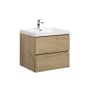 Miseno Aurora 24" Wall Mounted Single Basin Vanity Set with Cabinet and Acrylic Vanity Top Sonoma Oak