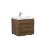 Miseno Aurora 24" Wall Mounted Single Basin Vanity Set with Cabinet and Acrylic Vanity Top Smokey Walnut