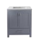 Miseno Wilson 30" Free Standing Single Basin Vanity Set with Cabinet and Solid Surface Vanity Top Grey / Matte White