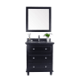 Miseno Luna 30" Free Standing Single Basin Vanity Set with Cabinet and Marble Vanity Top Espresso / Black Wood