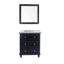 Miseno Luna 30" Free Standing Single Basin Vanity Set with Cabinet and Marble Vanity Top Espresso / Matte White